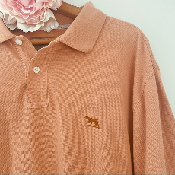 Gunn Original Fit Polo Large Collared Short Sleeve Shirt Orange Rust - Picture 3 of 7